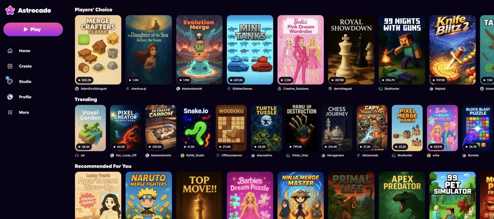 Astrocade Personalized Game Gallery