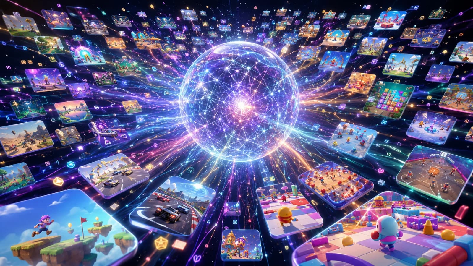 A neural sphere connecting hundreds of Astrocade games