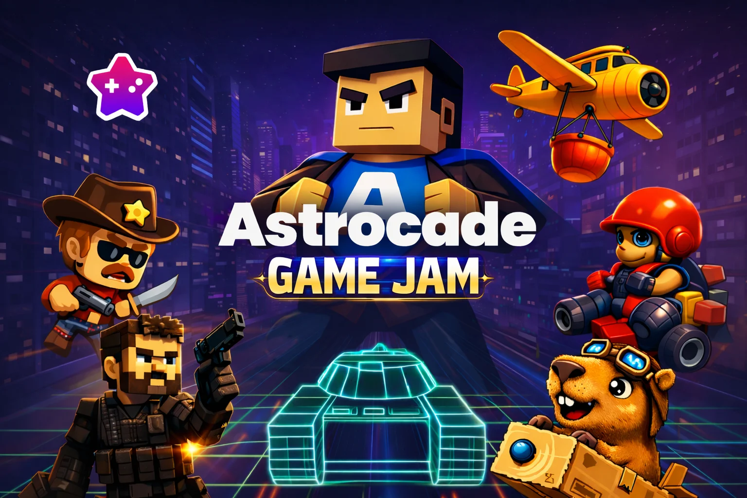 Astrocade creators collaborating during a community game jam