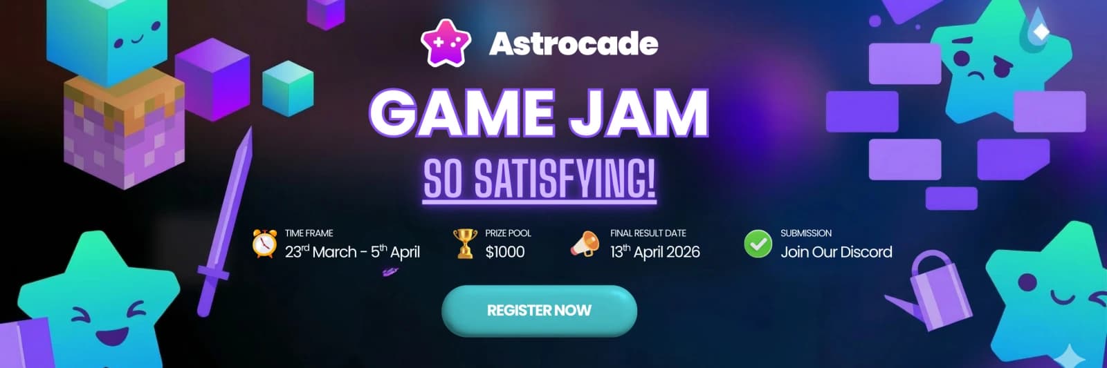 A polished "Satisfying" jam entry next to a simpler beginner submission